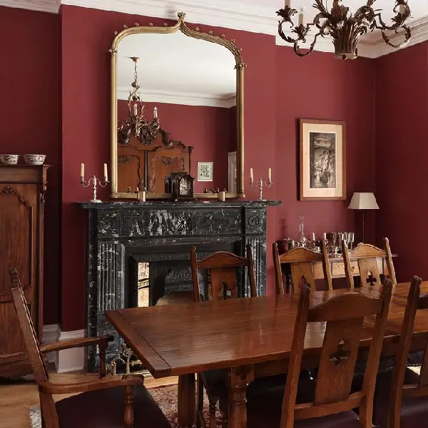 Deep Burgundy dining room